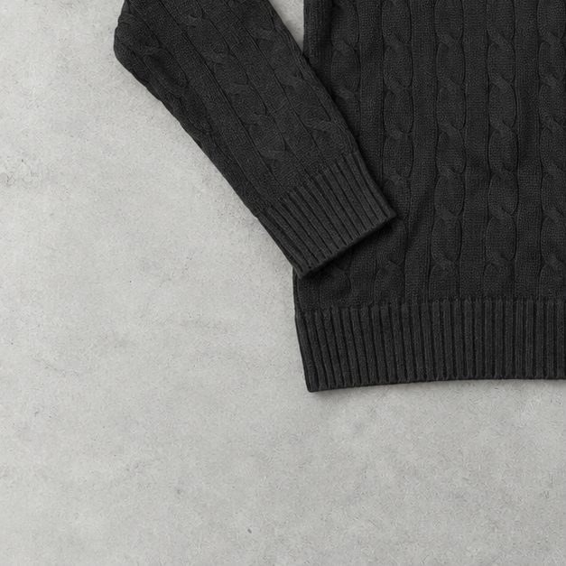 Ralph Lauren Sweater Schwarz Rare (M) Stitched Logo