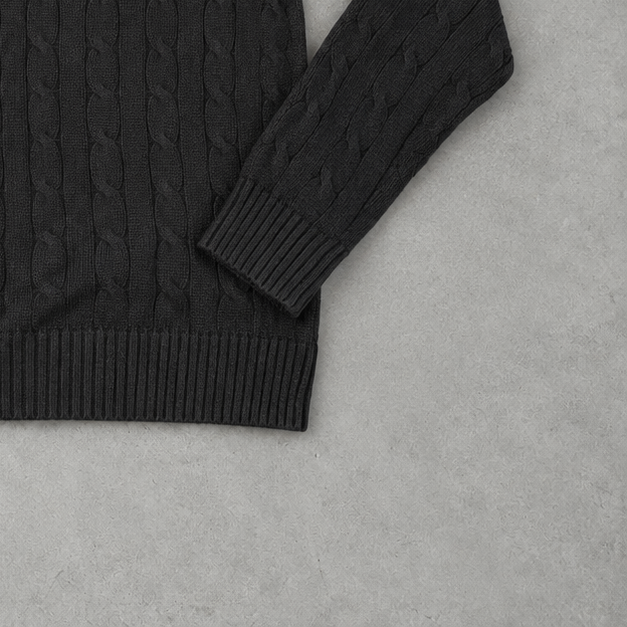 Ralph Lauren Sweater Schwarz Rare (M) Stitched Logo