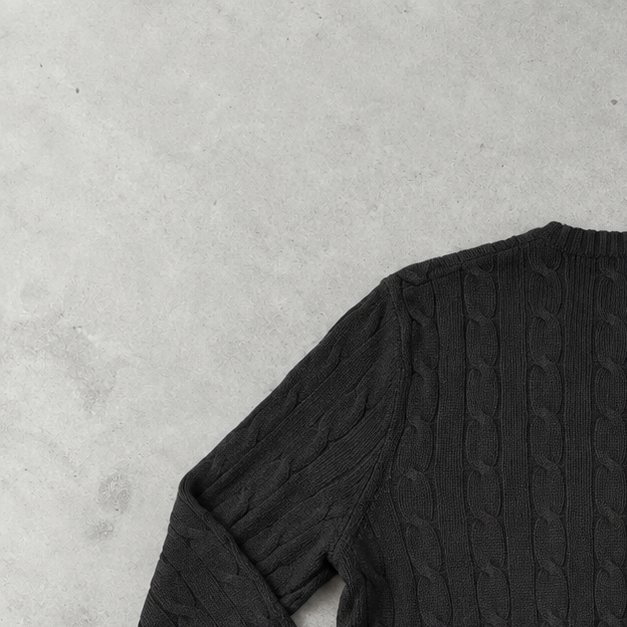 Ralph Lauren Sweater Schwarz Rare (M) Stitched Logo