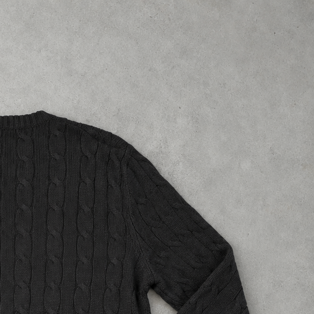 Ralph Lauren Sweater Schwarz Rare (M) Stitched Logo