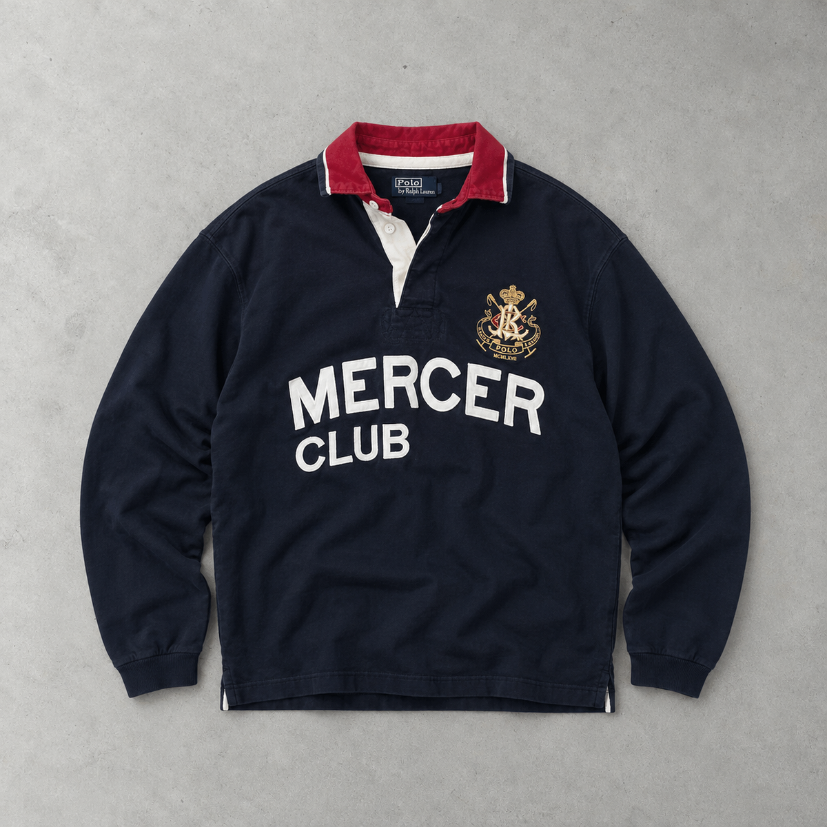 Polo Ralph Lauren Rugby Shirt Marineblau, Weiß Rare (XXL)
