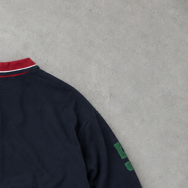 Polo Ralph Lauren Rugby Shirt Marineblau, Weiß Rare (XXL)