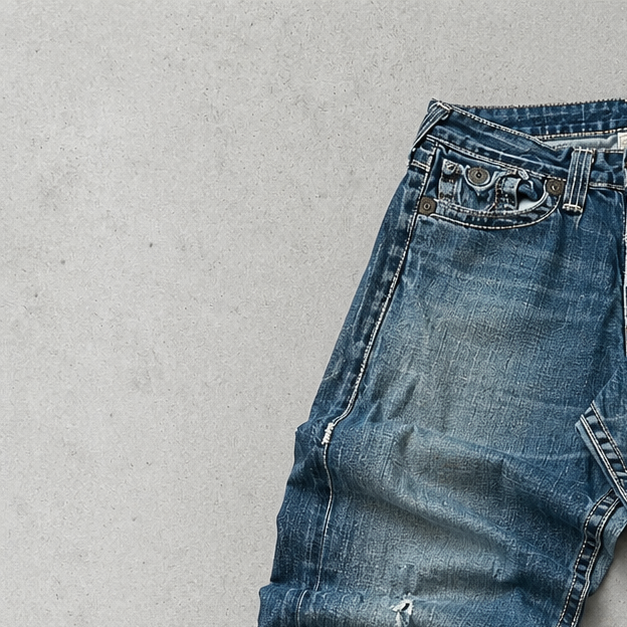 Y2K Vintage True Religion Flared Jeans Marineblau, Blau Limited (W26 | DE 42)