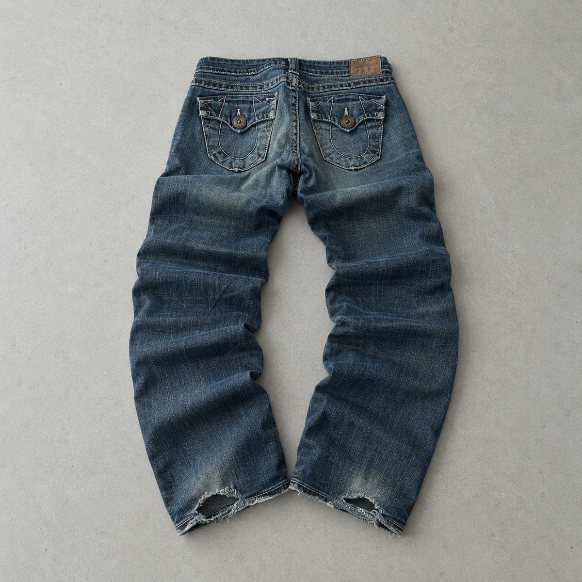 Y2K Vintage True Religion Flared Jeans Marineblau, Blau Limited (W26 | DE 42)