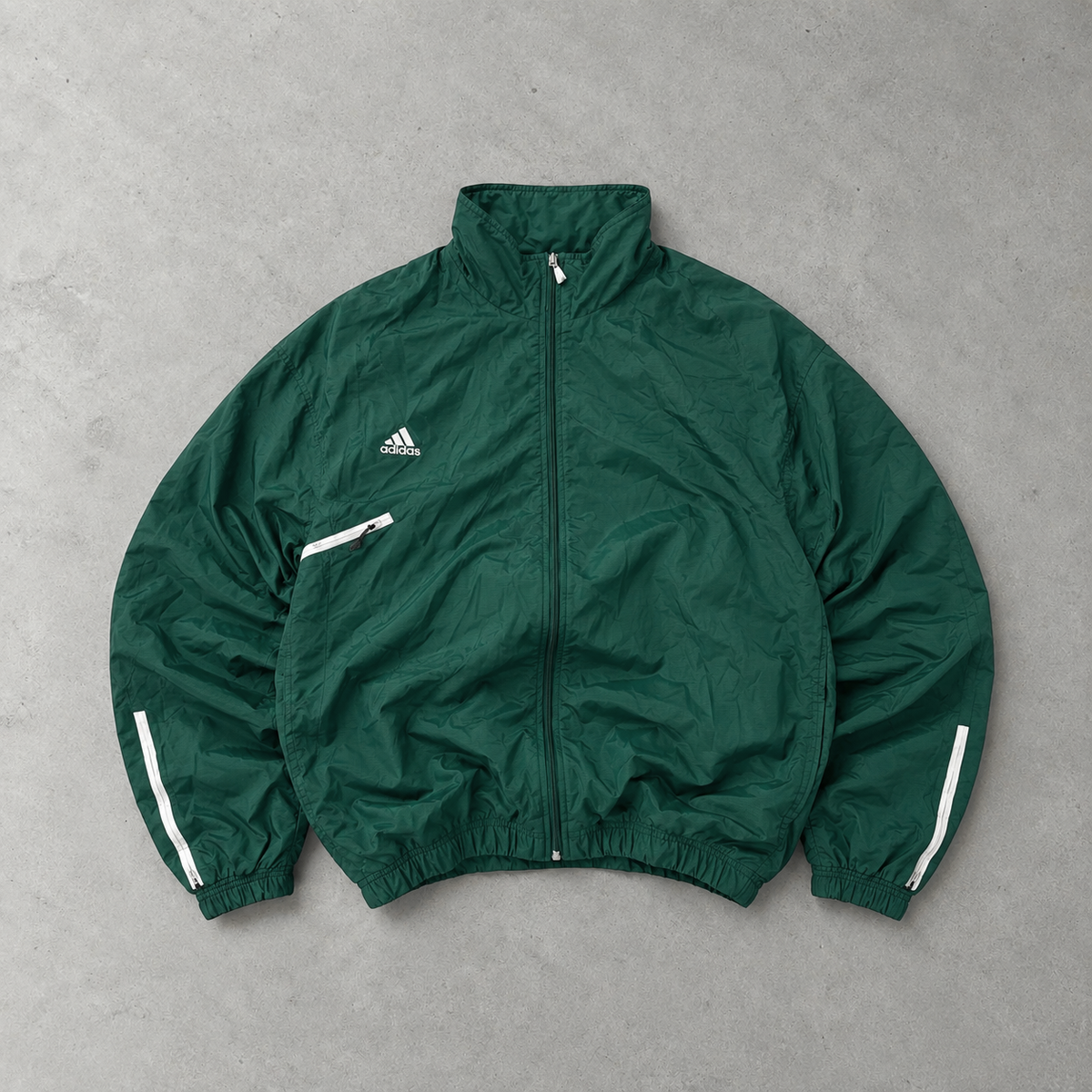 Adidas Trainingsjacke Dunkelgrün/Grün Selten (XL) gesticktes Logo