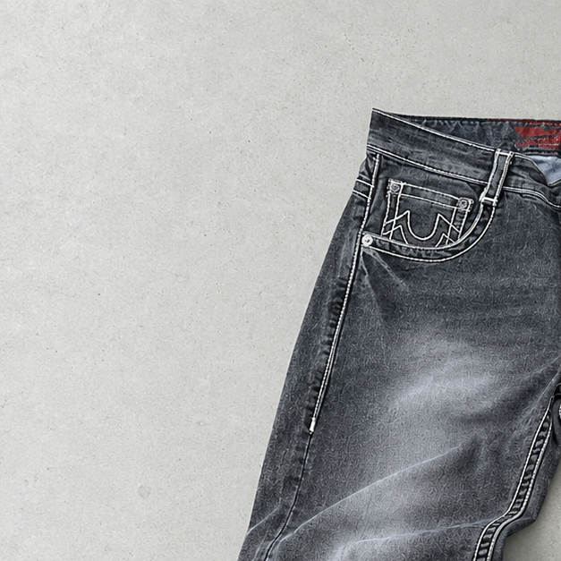 Y2K Vintage True Religion Baggy Jeans Grau Rare (M)