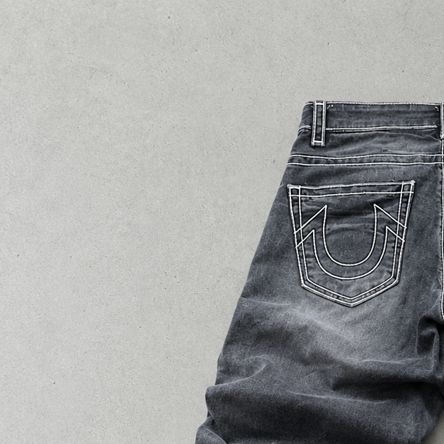Y2K Vintage True Religion Baggy Jeans Grau Rare (M)