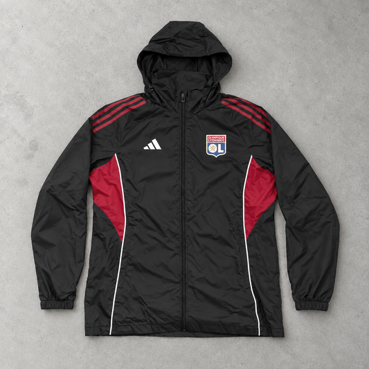 Olympique Lyon Adidas Windbreaker Schwarz / Rot Limitiert (S)