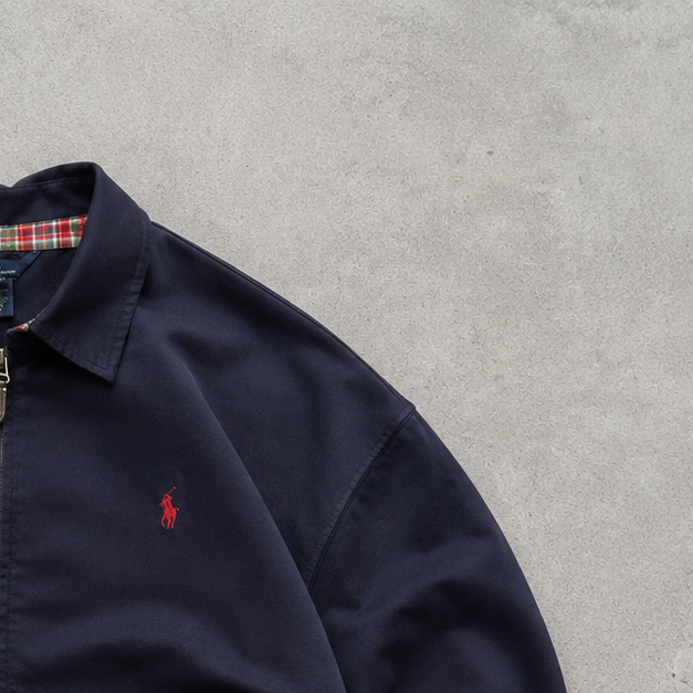 Ralph Lauren Harrington Jacket Navy Limited Stitched Logo (XS)