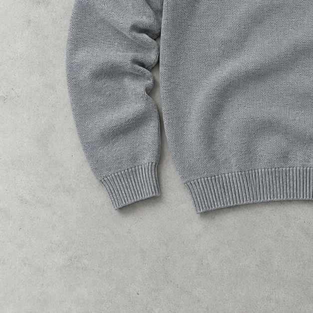 Ralph Lauren Half-Zip Sweater Grau Rare (XL) Stitched Logo