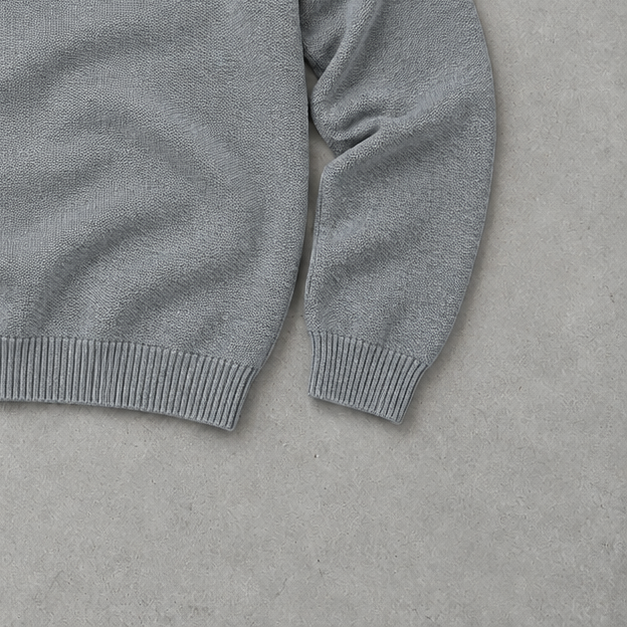 Ralph Lauren Half-Zip Sweater Grau Rare (XL) Stitched Logo