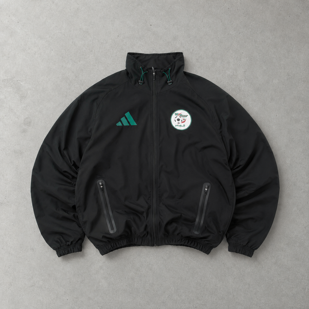 Algerien Adidas Windbreaker Schwarz, Grün Limited (Size M)