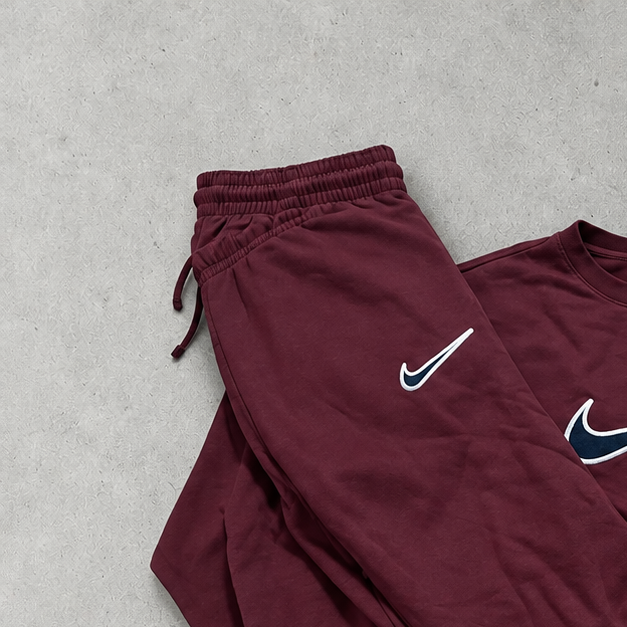 Nike Tracksuit Burgundy Rare Stitched Logo (L)