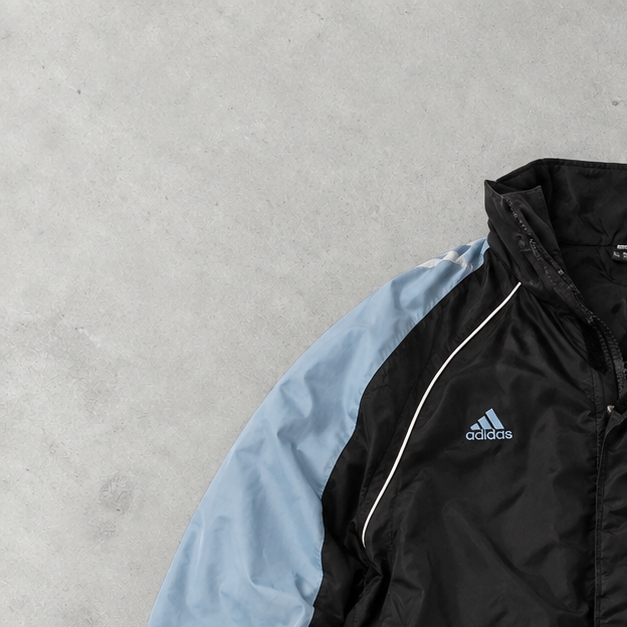 Adidas Puffer Jacket Black / Light Blue Limited (M)