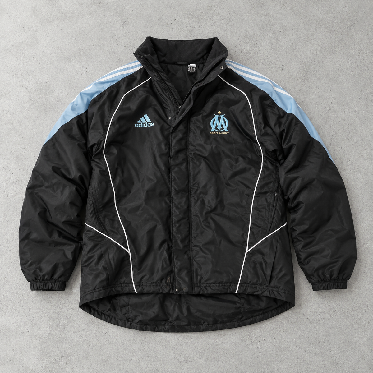 Adidas Puffer Jacket Black / Light Blue Limited (M)