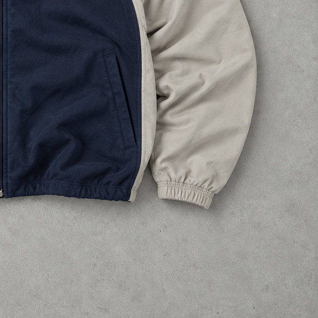 2000 Nike Windbreaker Beige, Marineblau Limited Stitched Logo (XXL)
