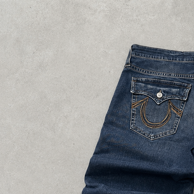 Y2K True Religion Jeans Marineblau, Blau Limited (W36 | DE 52)