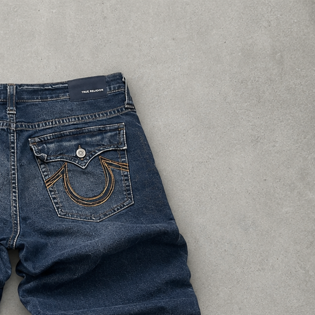 Y2K True Religion Jeans Marineblau, Blau Limited (W36 | DE 52)