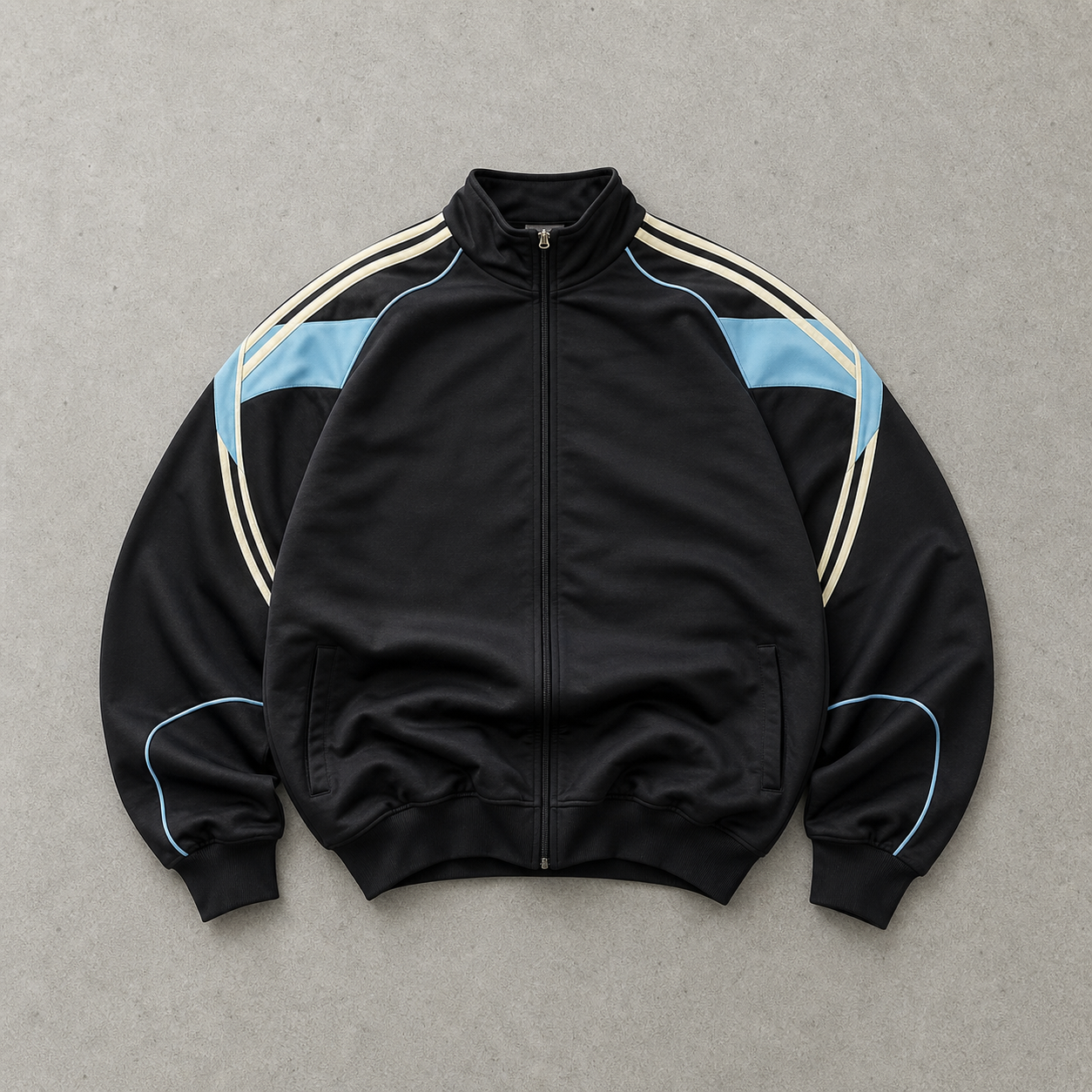Y2K Adidas Jacket Marineblau, Hellblau Rare (M) Stitched Logo
