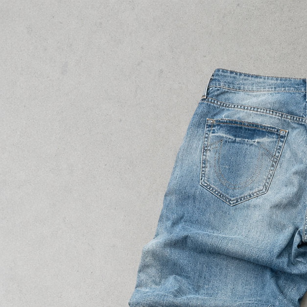 Y2K True Religion Jeans Hellblau, Blau Rare (W32 | DE 48)