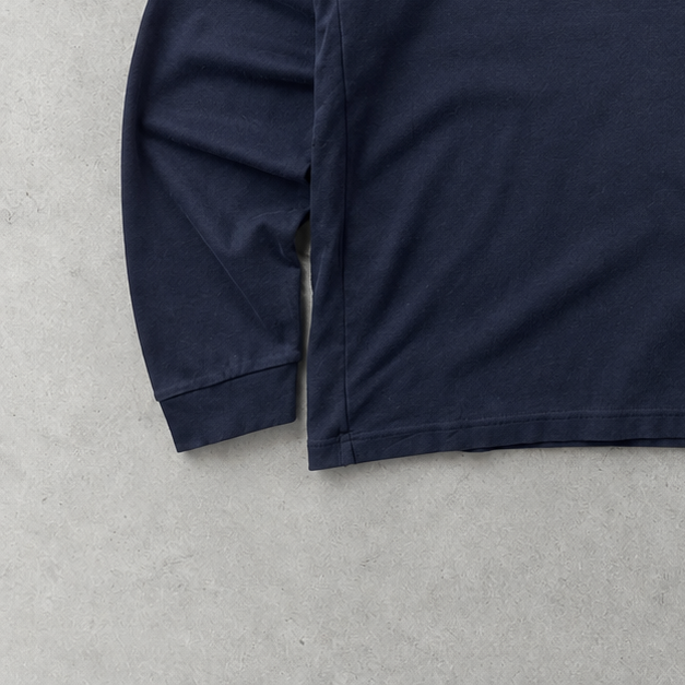 Ralph Lauren Half-Zip Sweater Marineblau Rare (L) Stitched Logo