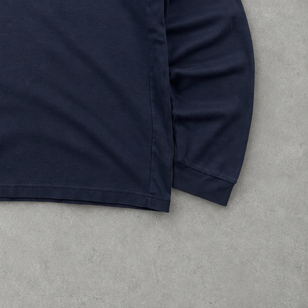 Ralph Lauren Half-Zip Sweater Marineblau Rare (L) Stitched Logo