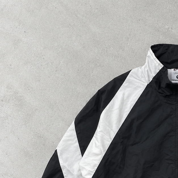 Y2K Nike Track Jacket Schwarz, Weiß Limited (M)