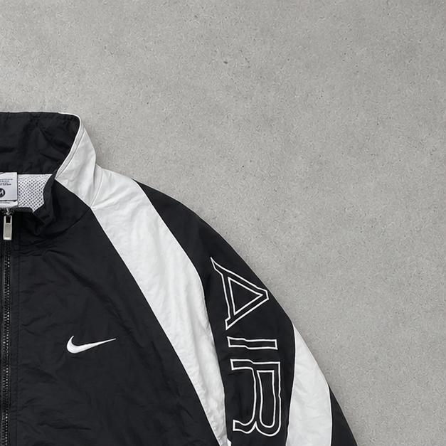 Y2K Nike Track Jacket Schwarz, Weiß Limited (M)