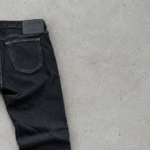 Y2K True Religion Skinny Jeans Navy Limited Stitched Logo (S)