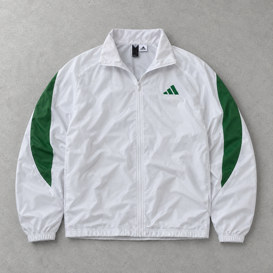 Adidas Track Jacket White / Green Rare (M)