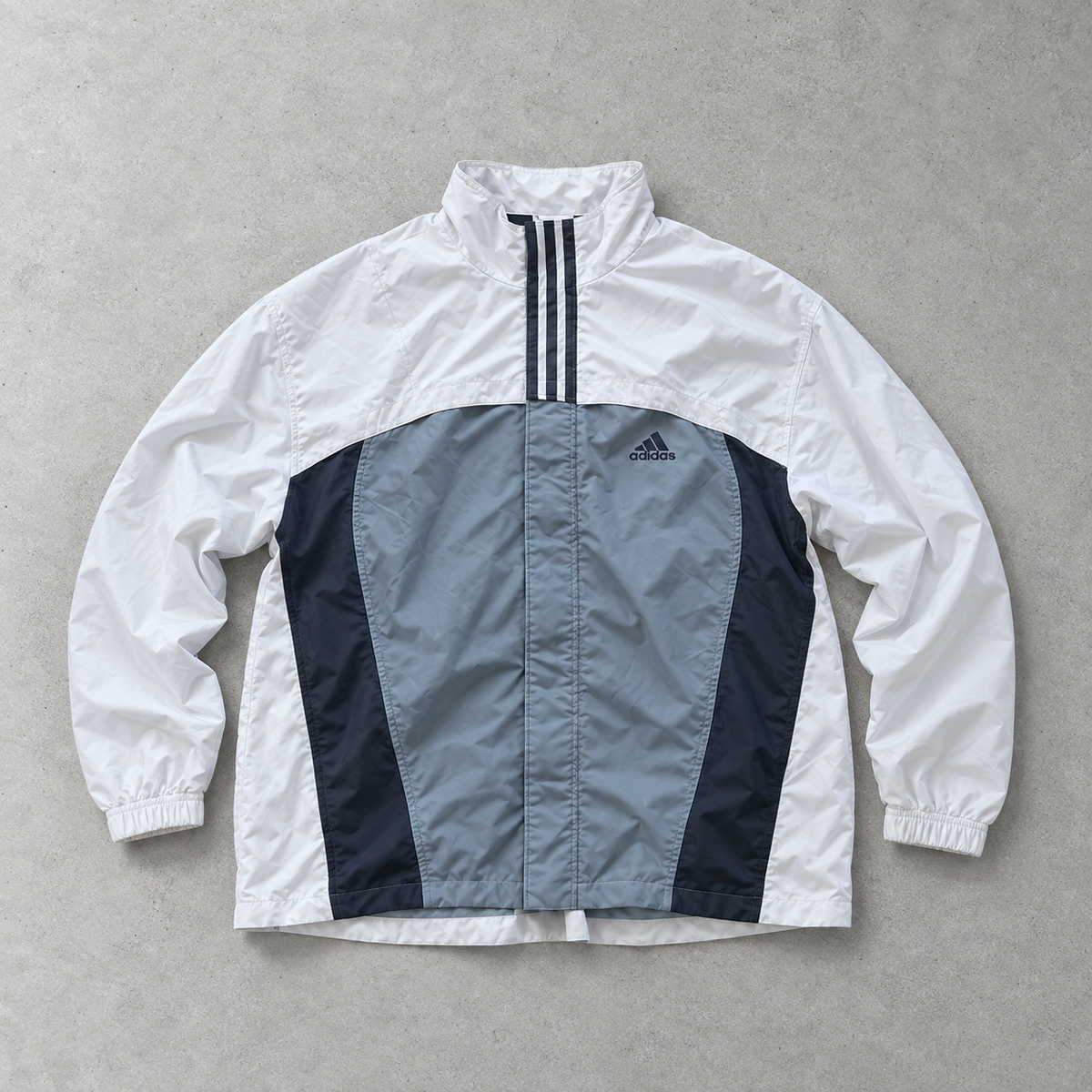 Y2K Adidas Windbreaker White / Grey Limited (M)