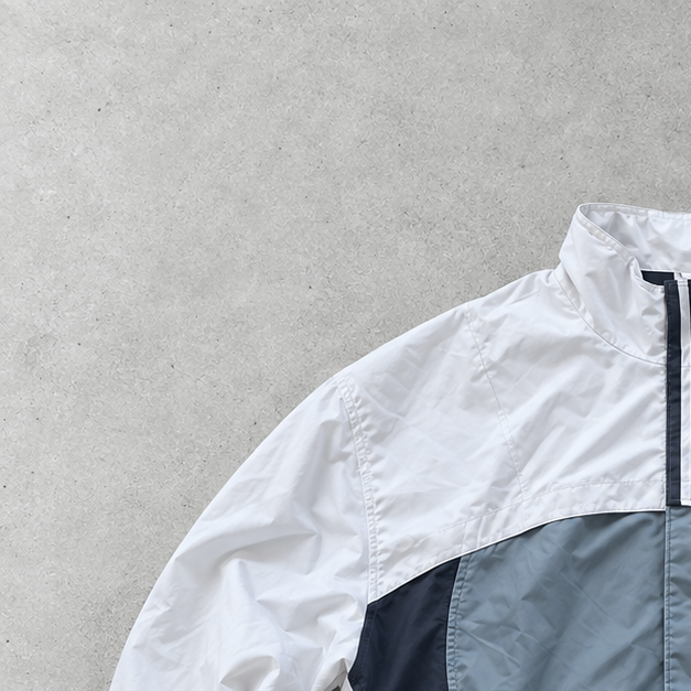 Y2K Adidas Windbreaker White / Grey Limited (M)