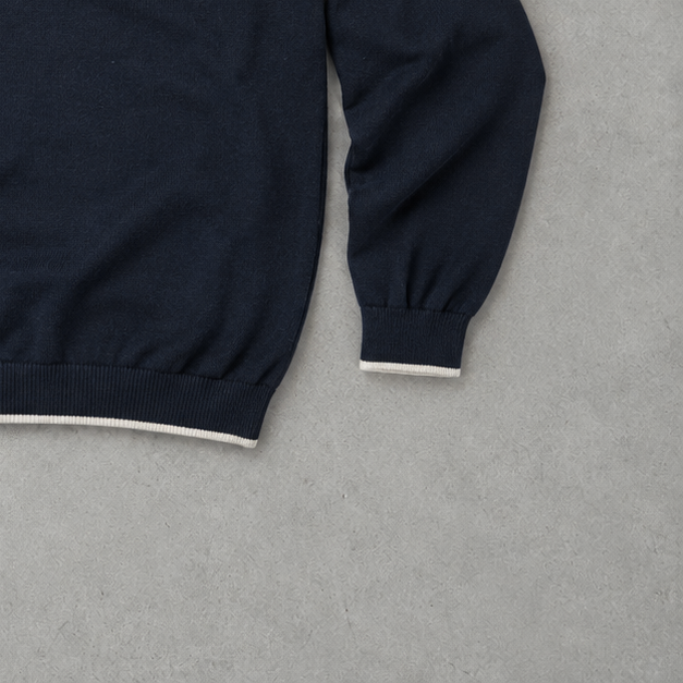Y2K Polo Ralph Lauren Half-Zip Sweater Marineblau Rare (XL) Stitched Logo