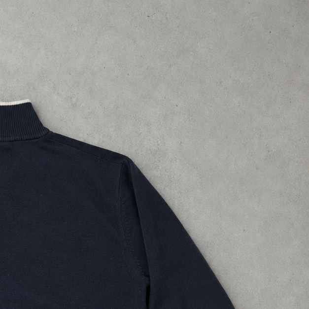 Y2K Polo Ralph Lauren Half-Zip Sweater Marineblau Rare (XL) Stitched Logo