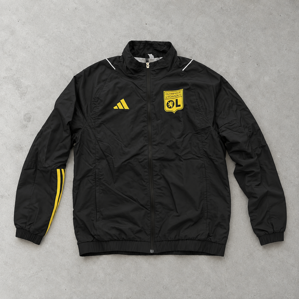 Olympique Lyonnais Adidas Jacke Schwarz / Gelb Limitiert (M)