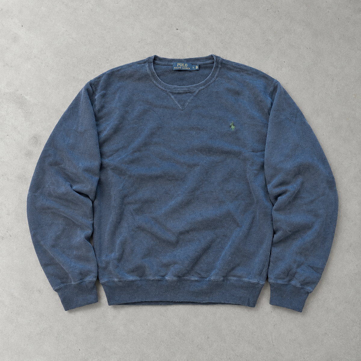 Ralph Lauren Sweater Marineblau Rare (L) Stitched Logo