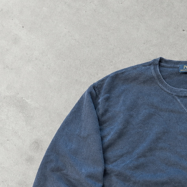 Ralph Lauren Sweater Marineblau Rare (L) Stitched Logo