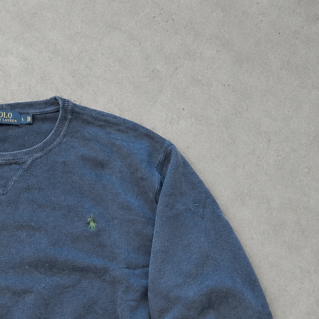Ralph Lauren Sweater Marineblau Rare (L) Stitched Logo