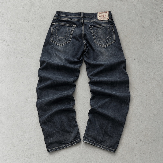 Y2K True Religion Straight Jeans Navy Rare (W32 | DE 48)