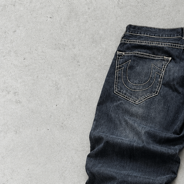 Y2K True Religion Straight Jeans Navy Rare (W32 | DE 48)
