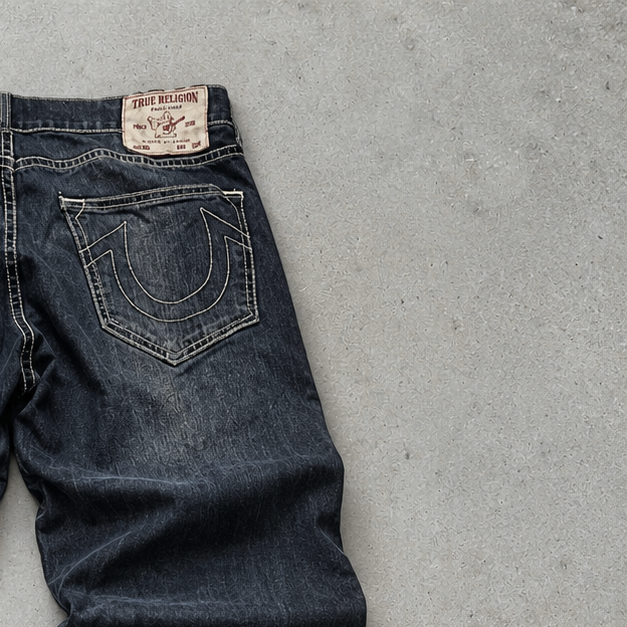 Y2K True Religion Straight Jeans Navy Rare (W32 | DE 48)