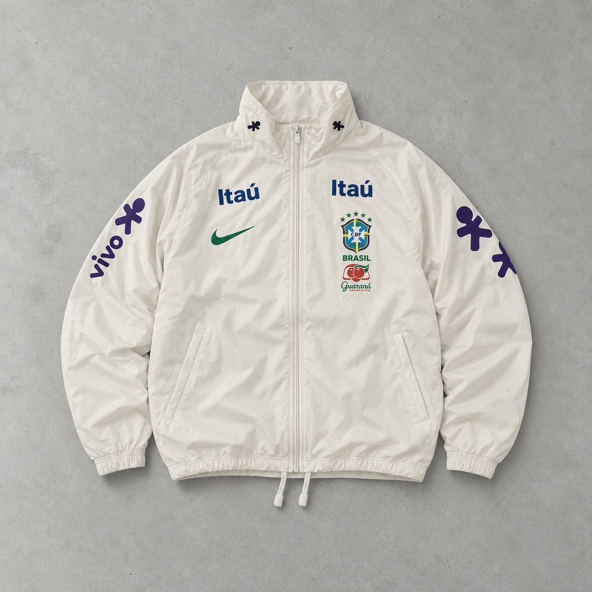Brasilien Y2K Nike Windbreaker Creme, Beige Limited (M)