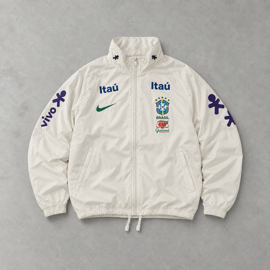 Brasilien Y2K Nike Windbreaker Creme, Beige Limited (M)