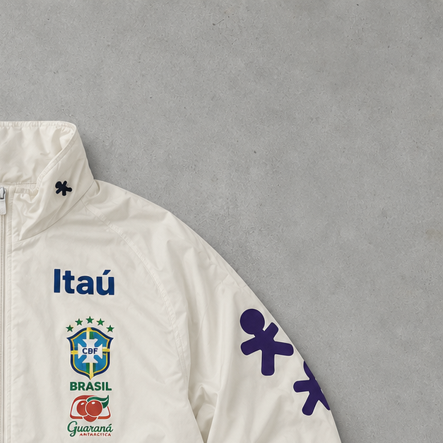 Brasilien Y2K Nike Windbreaker Creme, Beige Limited (M)