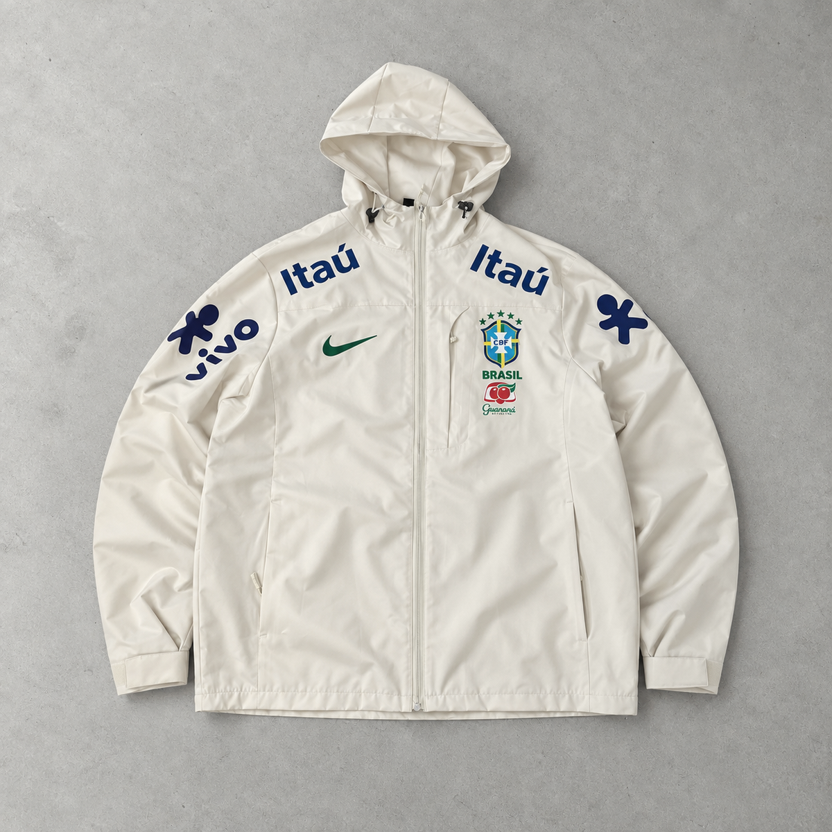 Brasilien Y2K Nike Windbreaker Creme, Beige Limited (M)