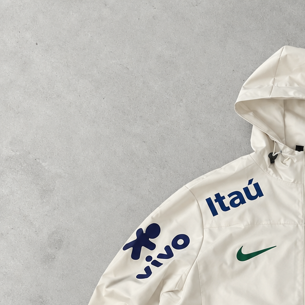 Brasilien Y2K Nike Windbreaker Creme, Beige Limited (M)