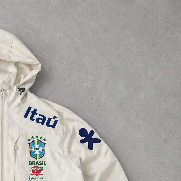 Brasilien Y2K Nike Windbreaker Creme, Beige Limited (M)
