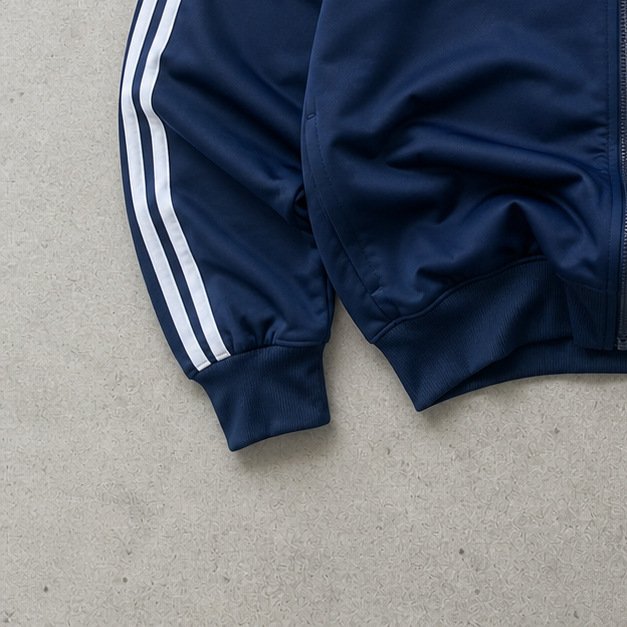 90s Adidas Vest Marineblau, Weiß Limited (S) Stitched Logo