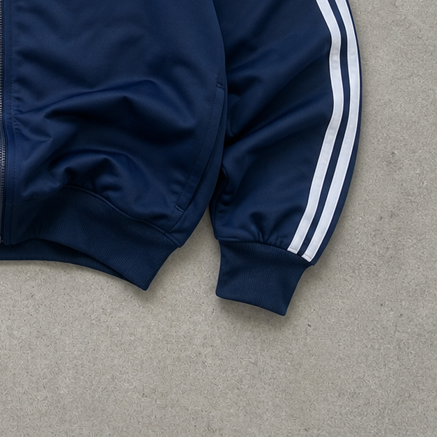 90s Adidas Vest Marineblau, Weiß Limited (S) Stitched Logo