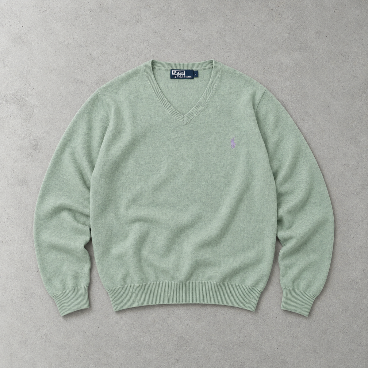 Polo Ralph Lauren V-Neck Sweater Mintgrün Rare (L)